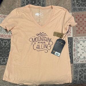 United By Blue Peach V-Neck Graphic Tee